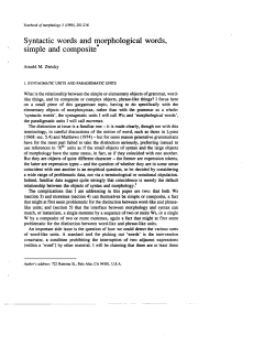 Syntactic words and morphological words