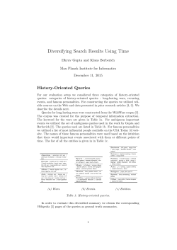 Diversifying Search Results Using Time - Max-Planck