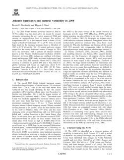Atlantic hurricanes and natural variability in 2005