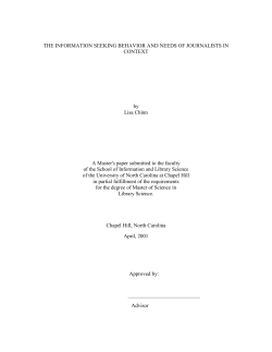 THE INFORMATION SEEKING BEHAVIOR AND NEEDS OF