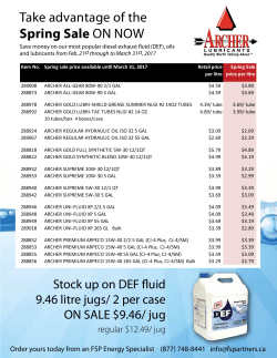 Archer Lube Spring Sale 2017