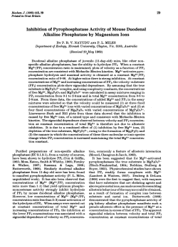 Inhibition of Pyrophosphatase Activity of Mouse Duodenal Alkaline