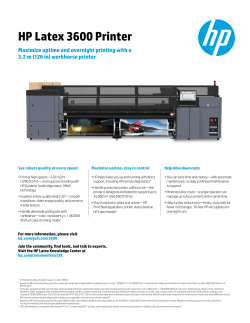 HP Latex 3600 Printer - Product documentation