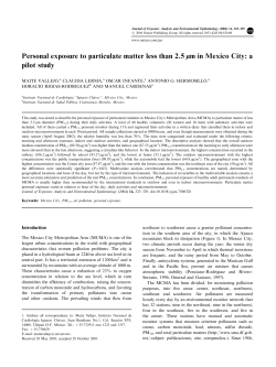 Personal exposure to particulate matter less than 2.5 lm in Mexico City