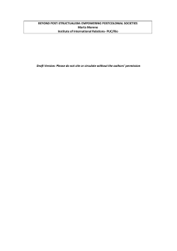 BEYOND POST-STRUCTUALISM: EMPOWERING POSTCOLONIAL
