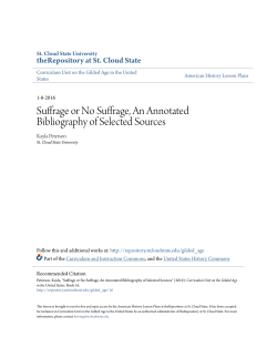 Suffrage or No Suffrage, An Annotated Bibliography of Selected