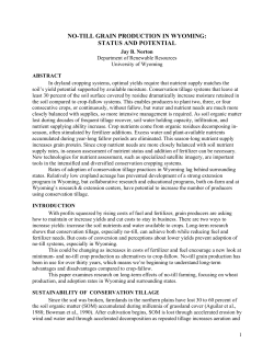 no-till grain production in wyoming: status and potential