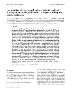 Comparative phylogeography of tenebrionid beetles in the