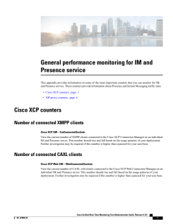 General performance monitoring for IM and Presence service