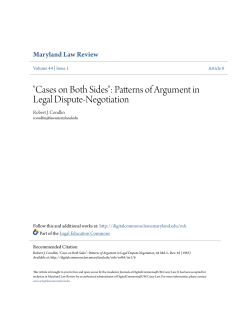 "Cases on Both Sides": Patterns of Argument in Legal Dispute