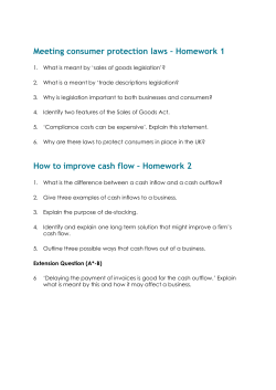 Meeting consumer protection laws – Homework 1 How to improve