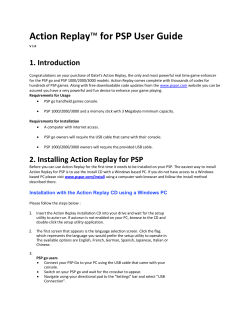 Action Replay&trade; for PSP User Guide