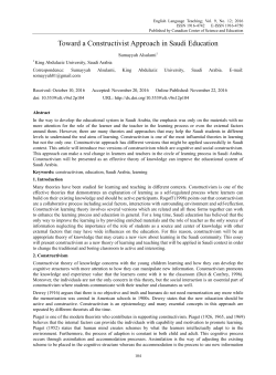 Toward a Constructivist Approach in Saudi Education