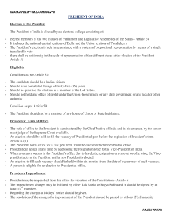 INDIAN POLITY-M.LAXMIKANTH PRESIDENT OF INDIA Election of