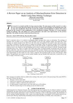 A Review Paper on an Analysis of Misclassification Error