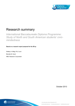 Research Summary - International Baccalaureate