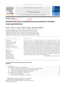 Interferences and contaminants encountered in modern mass