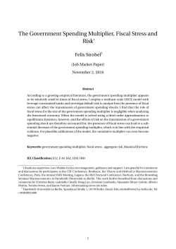 The goverment spending multiplier, fiscal stress and risk