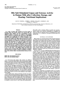 Bile Salt-Stimulated Lipase and Esterase Activity in Human