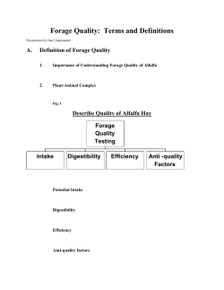 Forage Quality: Terms and Definitions