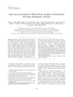 Rate and acceleration of wholebrain atrophy in premanifest and