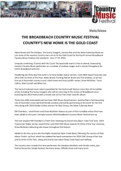 starts TOMORROW - Broadbeach Country Music Festival