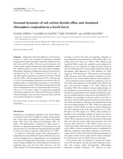 Seasonal dynamics of soil carbon dioxide efflux and simulated