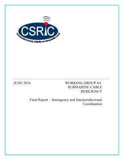 JUNE 2016 WORKING GROUP 4A SUBMARINE CABLE