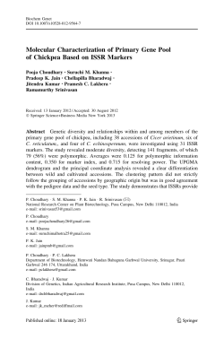Molecular Characterization of Primary Gene Pool of Chickpea