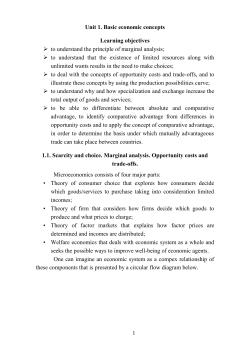 1 Unit 1. Basic economic concepts Learning objectives to