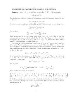 EXAMPLES ON CALCULATING MAXIMA AND MINIMA