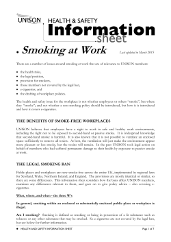 Smoking at Work Information Sheet