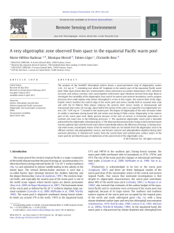 A very oligotrophic zone observed from space in the equatorial