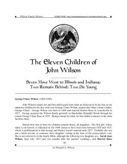 (part 1): The Eleven Children of John Wilson
