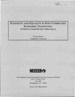 Evidence from Russia`s Republics