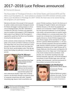 Henry Luce III Fellows in Theology - The Association of Theological