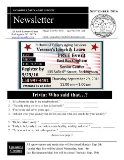 Newsletter - Richmond County, NC
