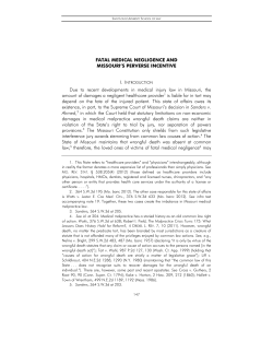 FATAL MEDICAL NEGLIGENCE AND MISSOURI`S