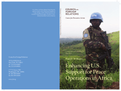 Enhancing US Support for Peace Operations in Africa