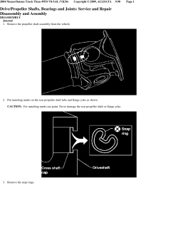 Drive/Propeller Shafts, Bearings and Joints: Service