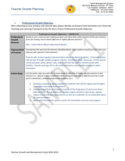 Professional Growth Objective