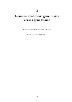 Genome evolution. Gene fusion versus gene fission (PDF
