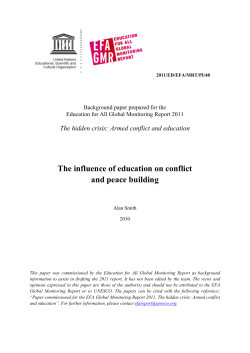 The Influence of education on conflict and peace building