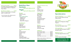 Deli Menus - New Leaf Market