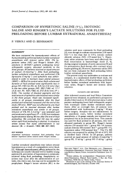 COMPARISON OF HYPERTONIC SALINE (5%), ISOTONIC SALINE