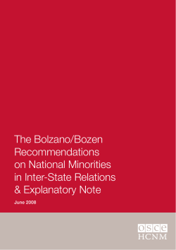 The Bolzano/Bozen Recommendations on National