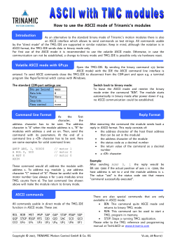 How to use the ASCII mode of Trinamic´s modules