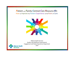 Patient and Family Centred Care Resource Kit