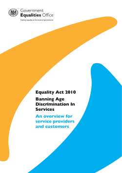Equality Act 2010 Banning Age Discrimination In