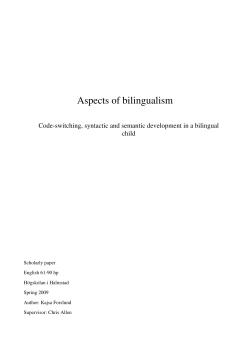 Aspects of bilingualism